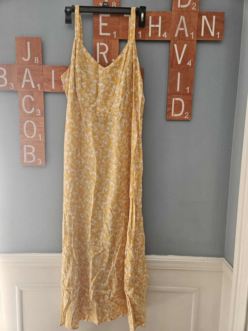 Old Navy Yellow Floral Slip Maxi Dress